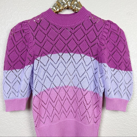 BCBGeneration • Bonnie Striped Short Sleeve Sweater - Picture 5 of 16